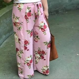 Women’s floral palazzo with open sides wide leg